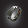 Platinum Compass Ring with 4 Gemstones at North, East, South and West Quadrants
